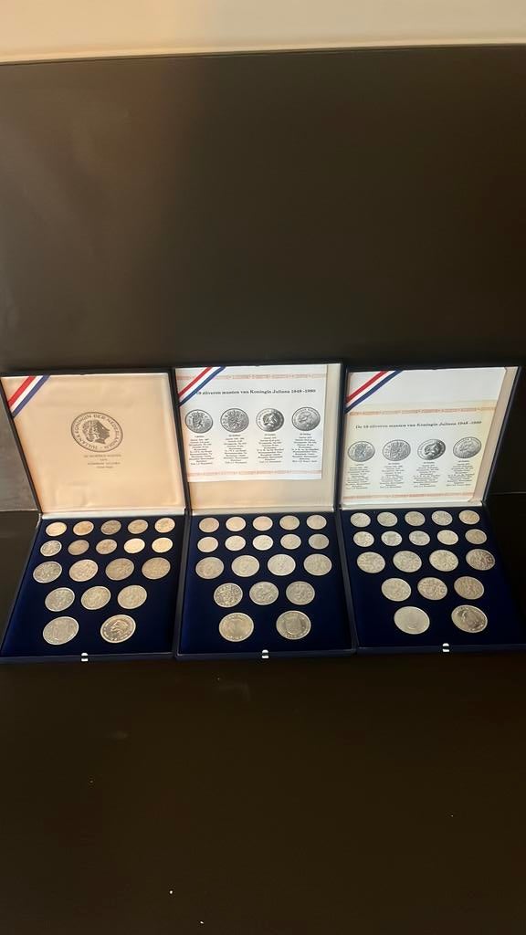 3 prachtige zilverschatten Juliana., Ophalen of Verzenden, Koningin Juliana, Zilver