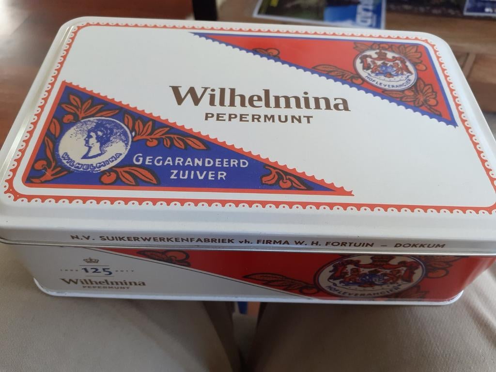 Blik van Wilhelmina pepermunt, Verzamelen, Blikken, Ophalen, Gebruikt, Overige