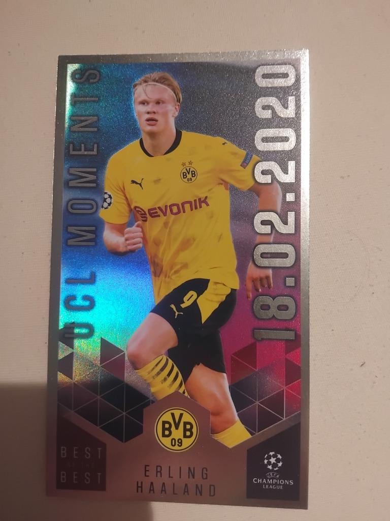 Erling Haaland Topps UCL Moments Kaart Borussia Dortmund, Ophalen of Verzenden