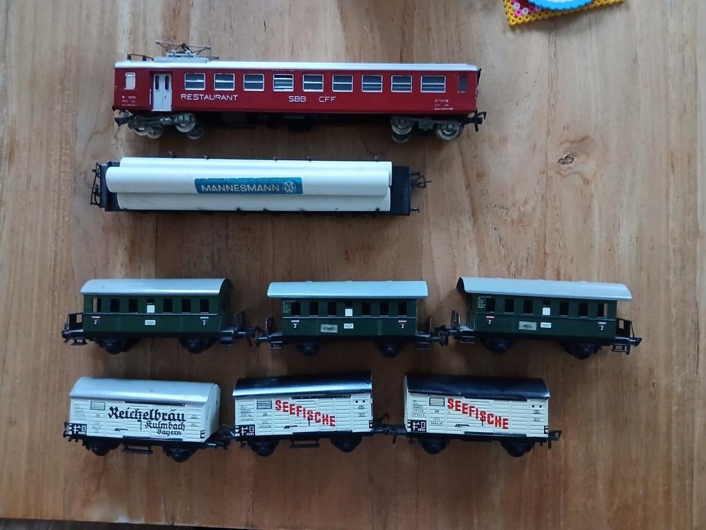 8 wagons rijtuigen Fleischmann H0, Ophalen, Gebruikt, Gelijkstroom, Fleischmann