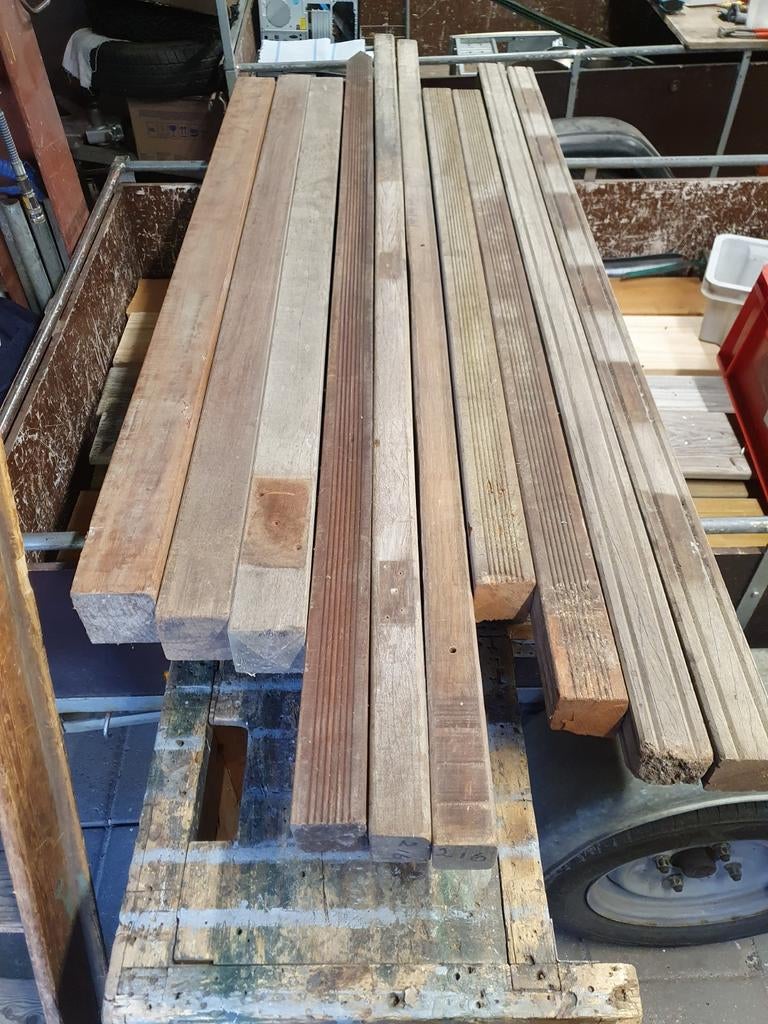 Azobe palen, Ophalen, Gebruikt, Palen, Hardhout