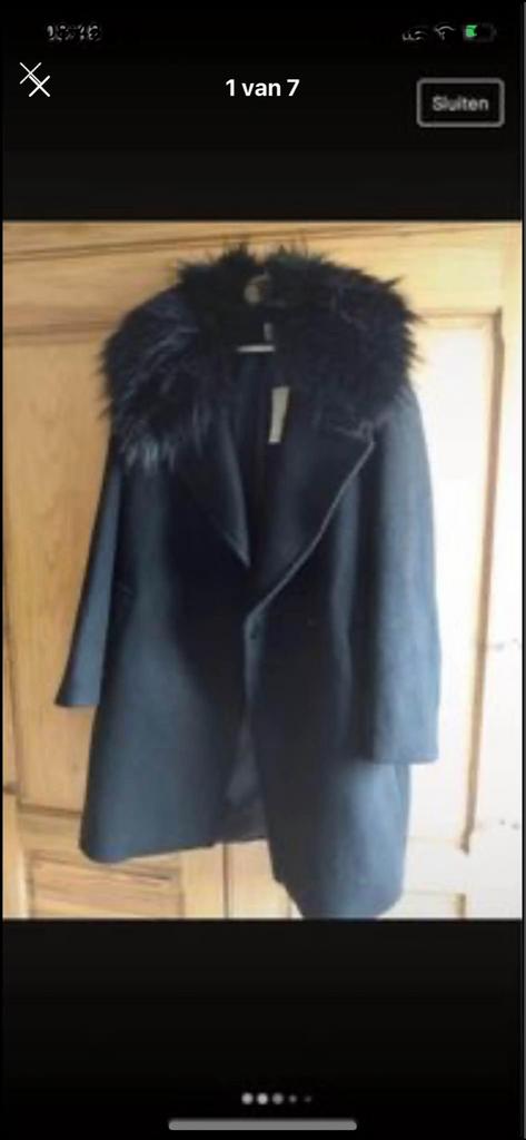 Dames jas met bontkraag, Kleding | Dames, Jassen | Winter, Ophalen of Verzenden, Nieuw, Zwart