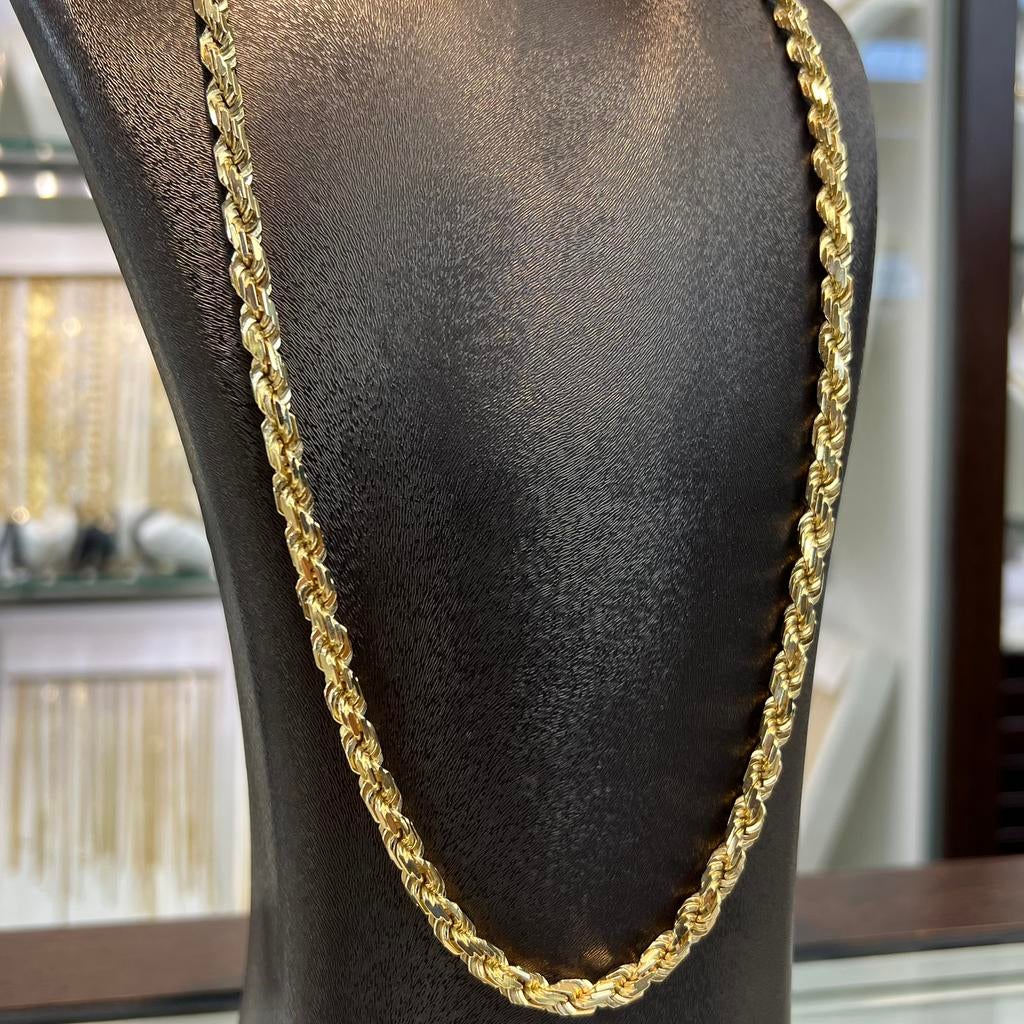 18 karaat gouden ketting rope schakel massief, Ophalen of Verzenden, Zo goed als nieuw, Goud