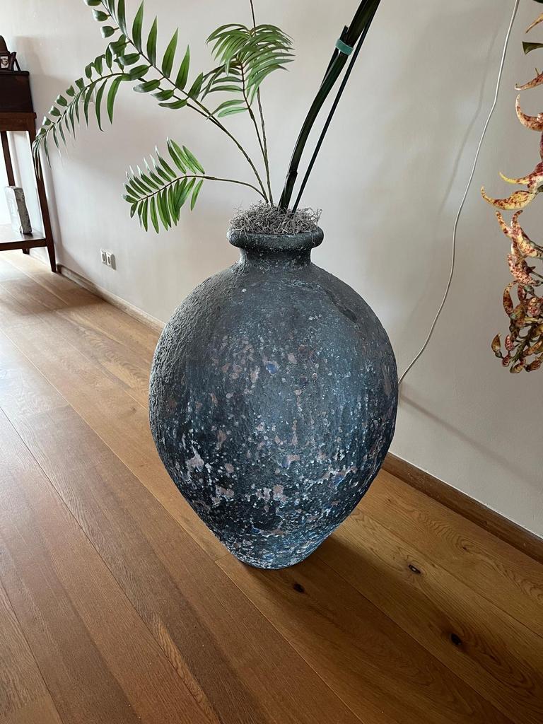 Grote stenen kruik, Huis en Inrichting, Woonaccessoires | Vazen, Ophalen, Steen, 50 tot 75 cm, Blauw