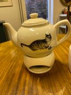 Leuke theepot, theelichthouder en beker met kattenafbeelding, Huis en Inrichting, Keuken | Servies, Keramiek, Overige typen, Ophalen of Verzenden