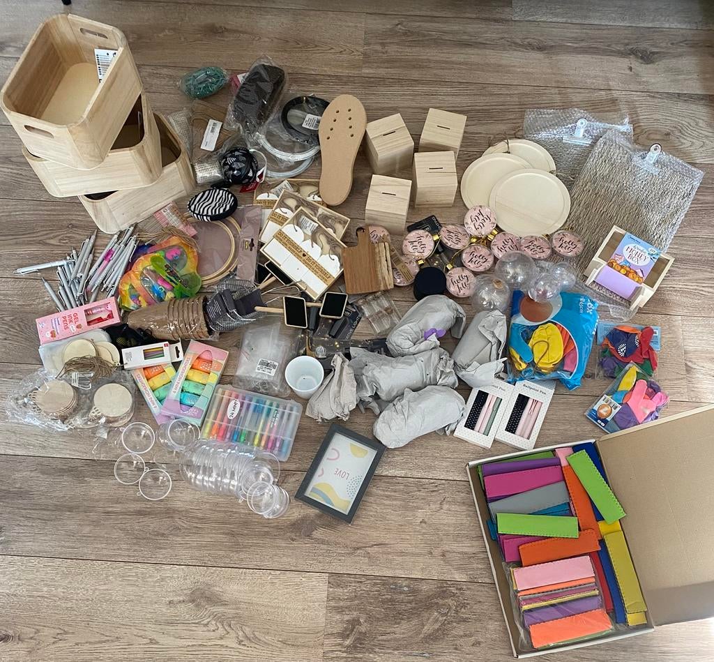 Partij producten om te bedrukken en voorzien van stickers, Ophalen, Zo goed als nieuw