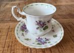 Royal Albert Flower of the Month Violets kop en schotel, Ophalen, Zo goed als nieuw, Porselein, Kop en/of schotel