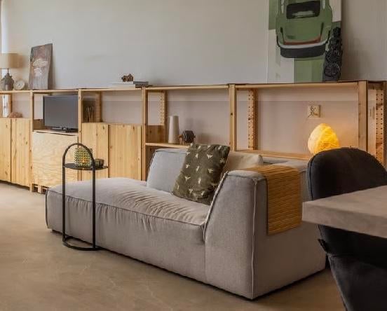 NOUS Living Elementenbank Newton licht Grijs, Ophalen, 75 tot 100 cm, Zo goed als nieuw, Stof