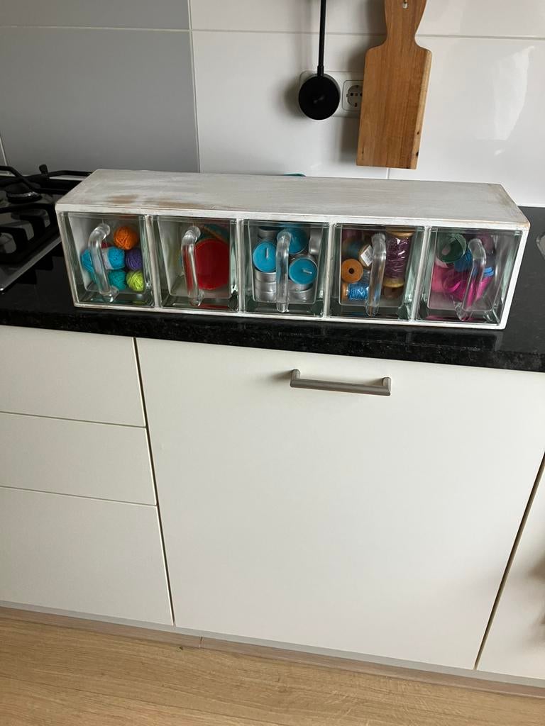 Kruiden- / voorraad- / gruttersrek vintage, Huis en Inrichting, Keuken | Keukenelementen, Ophalen, Gebruikt, 50 tot 100 cm, Minder dan 100 cm