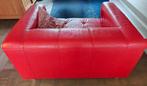 Rode echt lederen loveseat in perfecte staat, Ophalen, Twee, Leer, Zo goed als nieuw