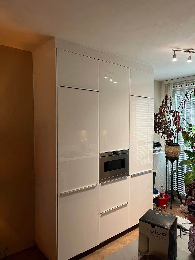 Voxtorp hoogglans witte fronten voor hoge kast, Ophalen, Gebruikt, 200 cm of meer, Wit