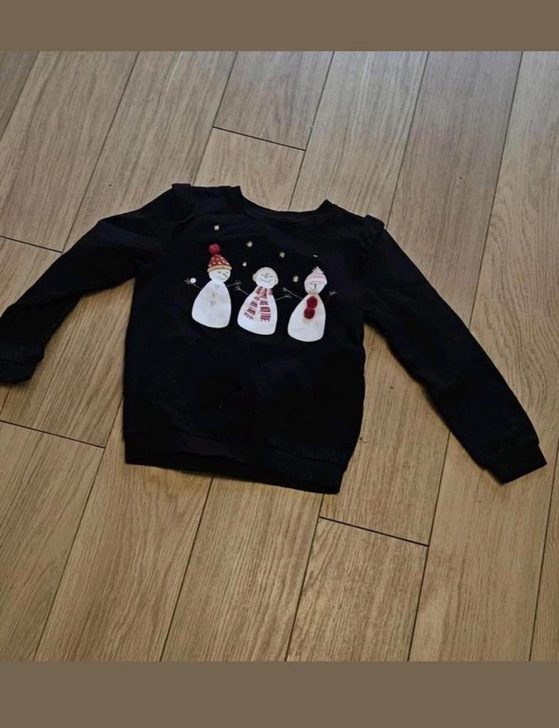 Zwart kerst trui maat 122, Kinderen en Baby's, Kinderkleding | Maat 122, Ophalen of Verzenden, Zo goed als nieuw, Meisje, Trui of Vest