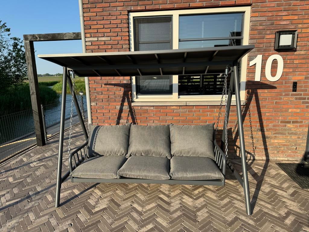 Manifesto Celante schommelbank 223 cm – luxe 3-zits tuinbank, Tuin en Terras, Tuinsets en Loungesets, Ophalen, 3 zitplaatsen, Aluminium