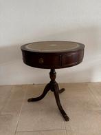 Engelste drum tafel / drum table met 3 lades groen leer, Ophalen