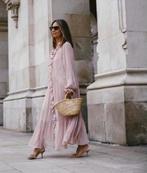 H&M jurk 42/44 oud roze chiffon met onderjurk, Kleding | Dames, Maat 42/44 (L), Ophalen of Verzenden, Zo goed als nieuw, Roze