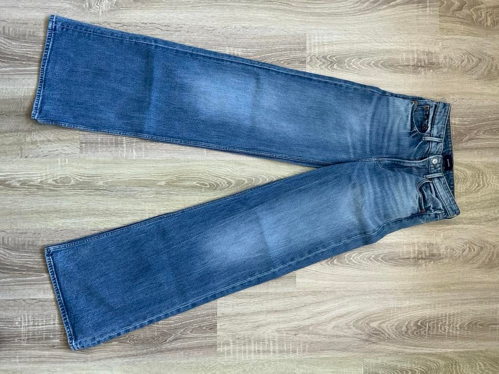 Denham wide leg jeans model MIKU, mt 26/34 ZGAN, Ophalen, Zo goed als nieuw, Blauw, W27 (confectie 34) of kleiner