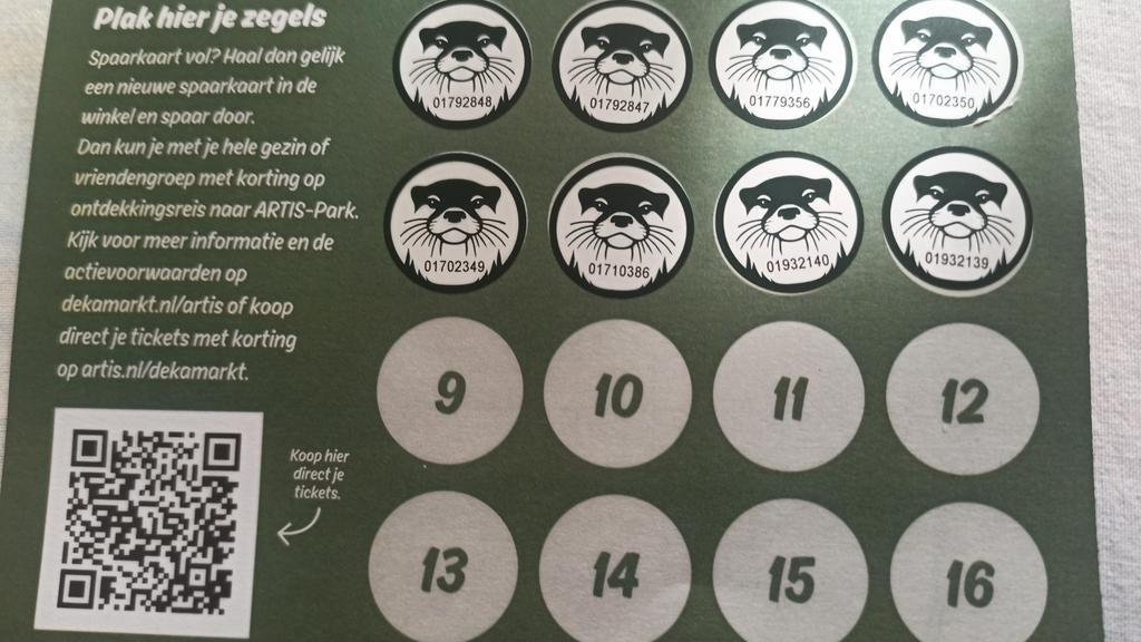 8 Artis zegels  Dekamarkt., Dekamarkt, Ophalen of Verzenden