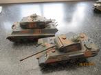 2 PLASTIC TANKS-AIRFIX PANTHER + KING TIGER-MODEL 745 en 332, Gebruikt, Tank, 1:32 tot 1:50, Ophalen of Verzenden