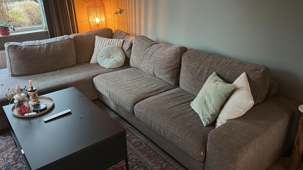 Hoekbank, Ophalen, 250 tot 300 cm, Gebruikt, 100 tot 125 cm