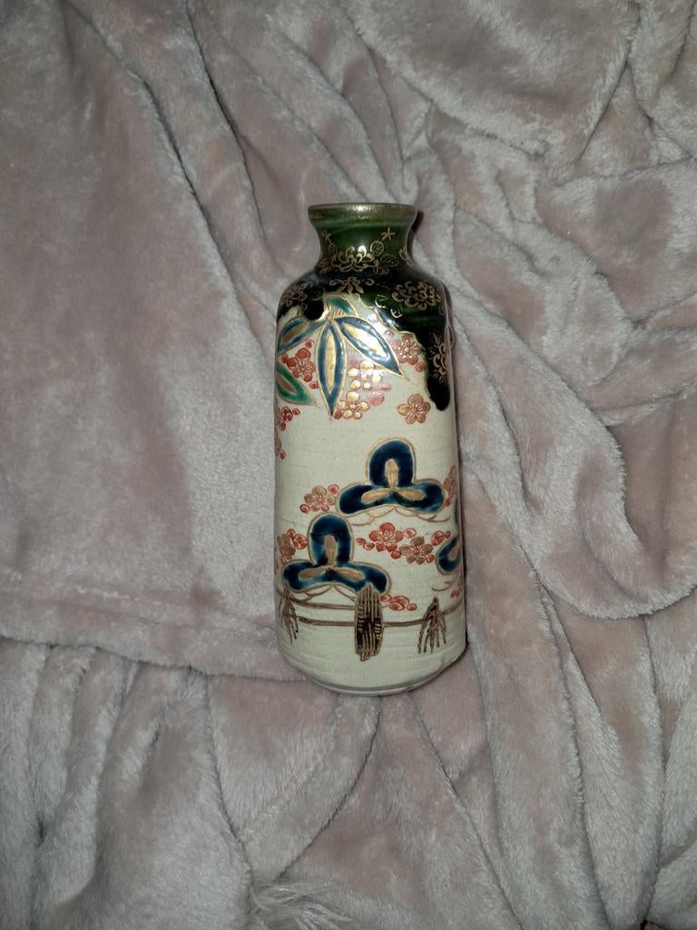 Antieke Satsuma vaas, gesigneerd, 14 cm hoog, Antiek en Kunst, Ophalen of Verzenden