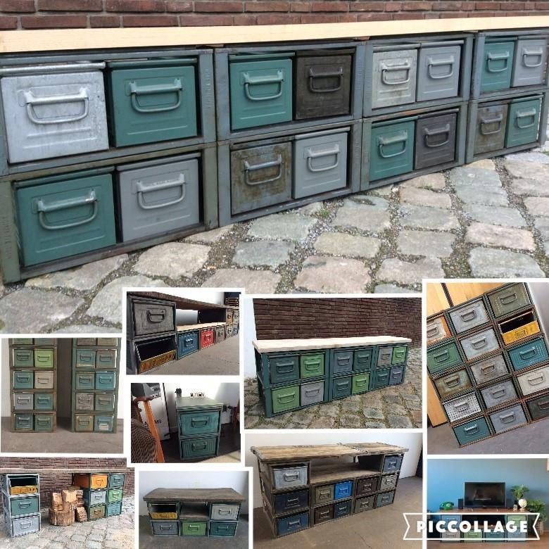 Modulaire KASTEN Dressoir Ladekast TV-kast Stelling SALE !!, Gebruikt, Ophalen of Verzenden, Minder dan 100 cm, Metaal