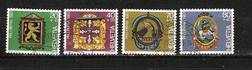 Zwitserland 1251-1254, Postzegels en Munten, Postzegels | Europa | Zwitserland, Ophalen of Verzenden, Gestempeld