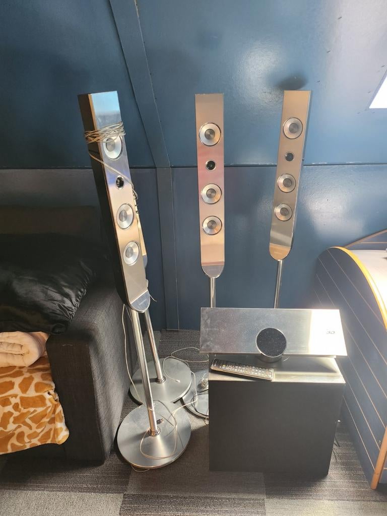 Samsung Blu-ray 3D Home Cinema Set met 4 zuilspeakers, Overige merken, Blu-ray-speler, 70 watt of meer, Ophalen of Verzenden