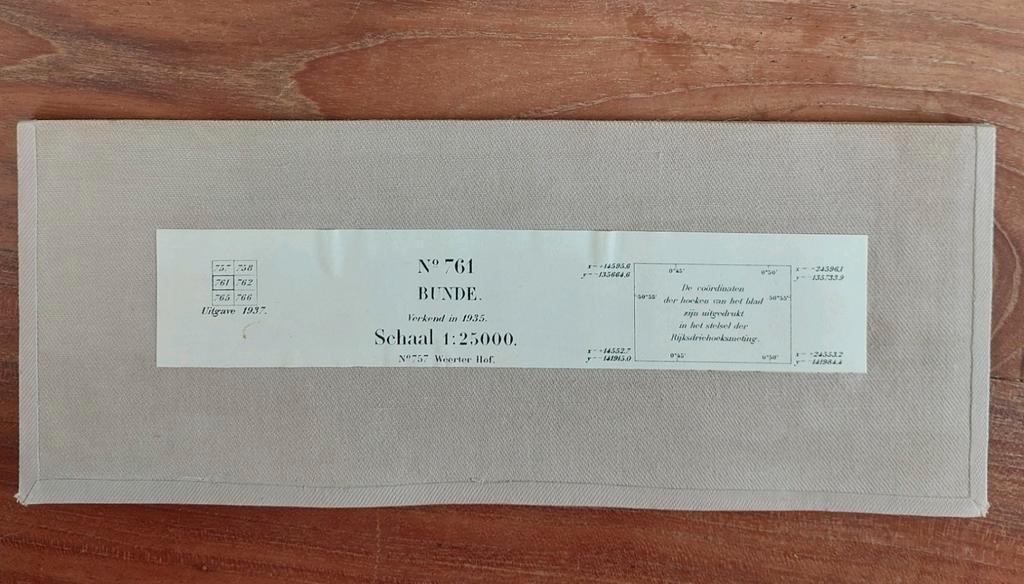 761 stafkaart uit 1937 Bunde Kasteel Hocht Lanaeken, Staat der Nederlanden, Ophalen of Verzenden, België of Luxemburg, 1800 tot 2000