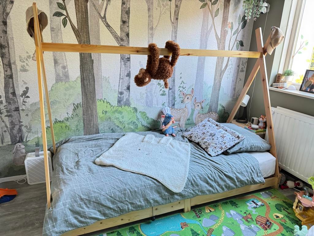 Tent bedframe 90x200cm (exclusief lattenbodem), Kinderen en Baby's, Ophalen, 85 tot 100 cm, Gebruikt, Matras