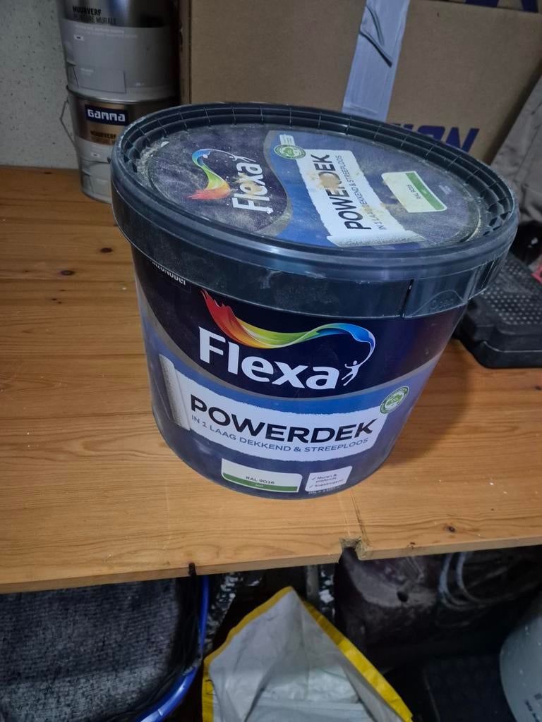 Flexa Powerdek Muurverf - Wit gratis (Gebruikt), Ophalen of Verzenden, Wit