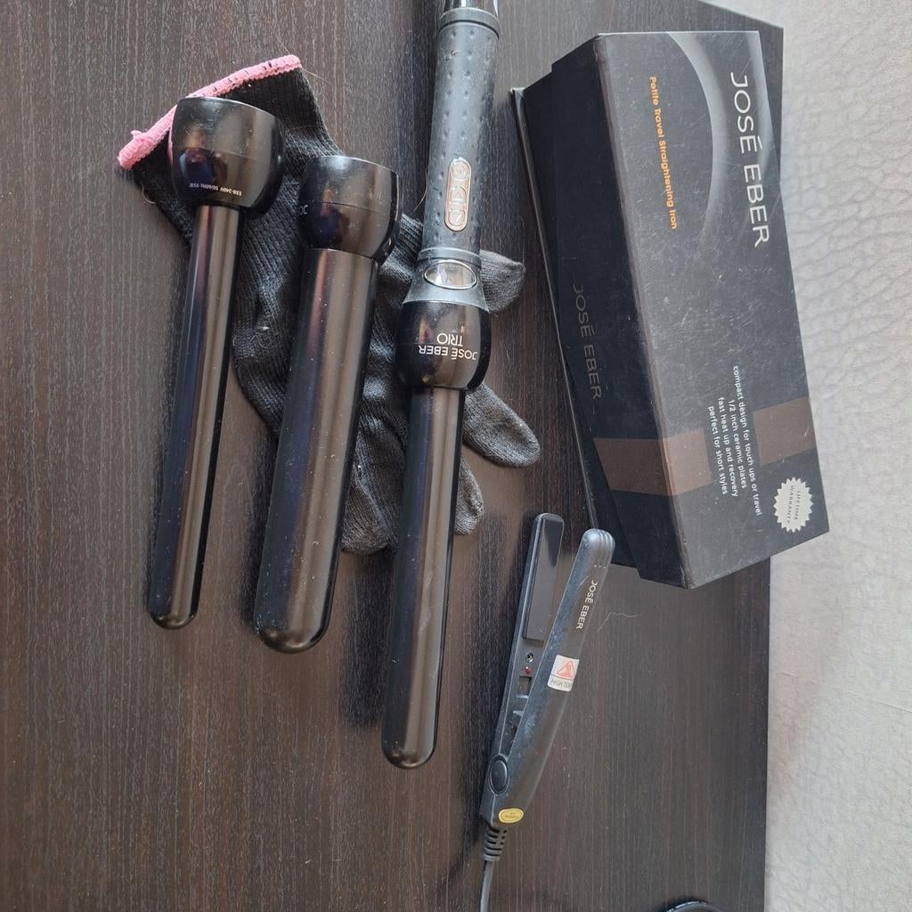Gereserveerd Jose Eber Trio met 3  en mini stijltang, Ophalen, Gebruikt, Haarverzorging