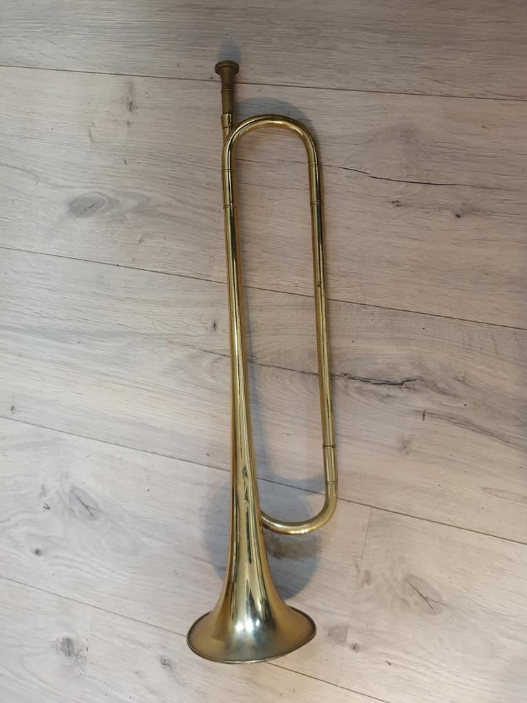 Messing Signaaltrompet / Bugel / Jachthoorn, Muziek en Instrumenten, Blaasinstrumenten | Trompetten, Gebruikt, Overige typen, Onbekend