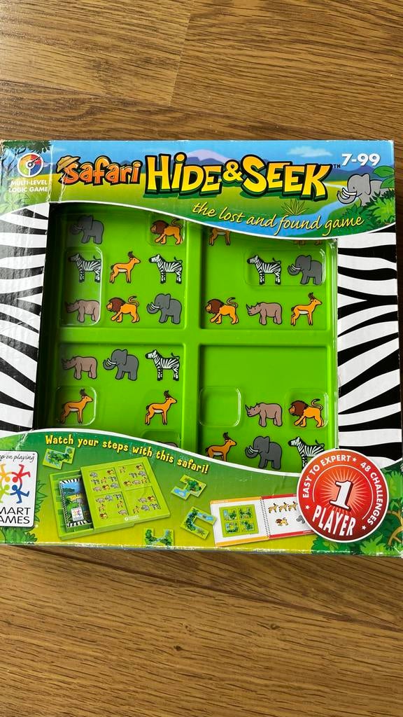 Safari Hide & Seek bordspel, Een of twee spelers, Ophalen of Verzenden, Zo goed als nieuw, Reisspel