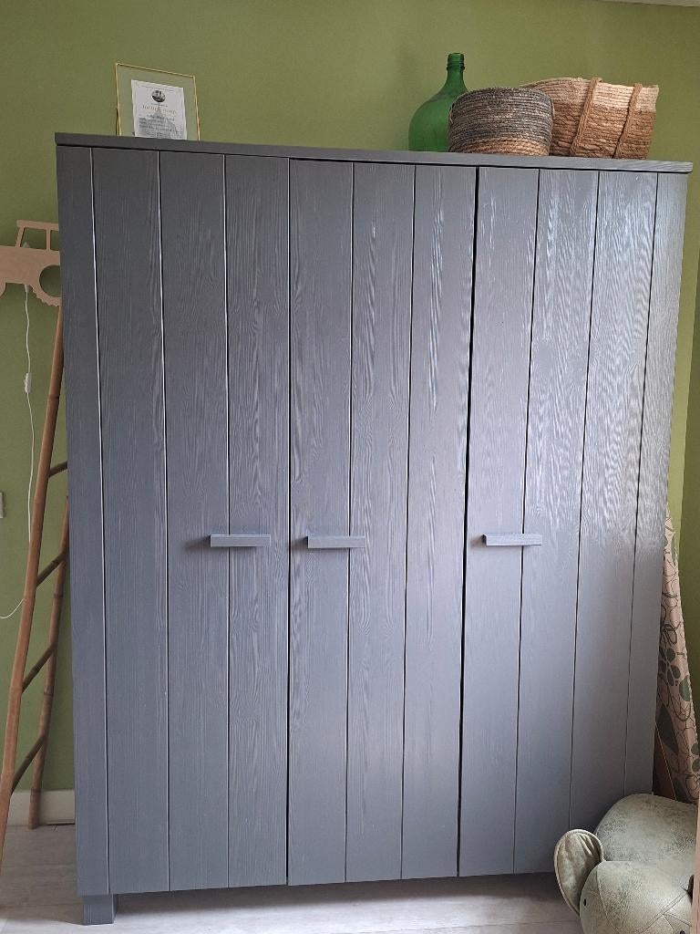 Kast Woood 3 deurs, Ophalen, Met deur(en), 100 tot 150 cm, 200 cm of meer