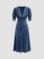 Gloednieuwe Cider vintage fluwelen jurk - Maat XL, Kleding | Dames, Blauw, Maat 46/48 (XL) of groter, Nieuw, Ophalen of Verzenden