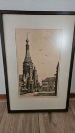 Originele ets 'Markt Tilburg' door Cor van der Woerd, Ophalen