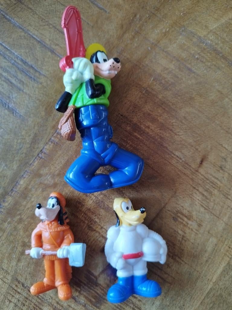 Set van 3 Goofy figuren - Disney verzamelobjecten, Ophalen of Verzenden, Gebruikt