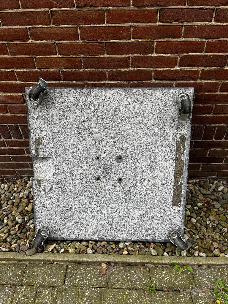 vidaXL Parasolvoet 45x25x8 cm graniet lichtgrijs - P