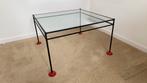 Salontafel minimalistisch post modern 1960 glas staal, Ophalen, 50 tot 100 cm, Minimalistisch post modern, 50 tot 100 cm