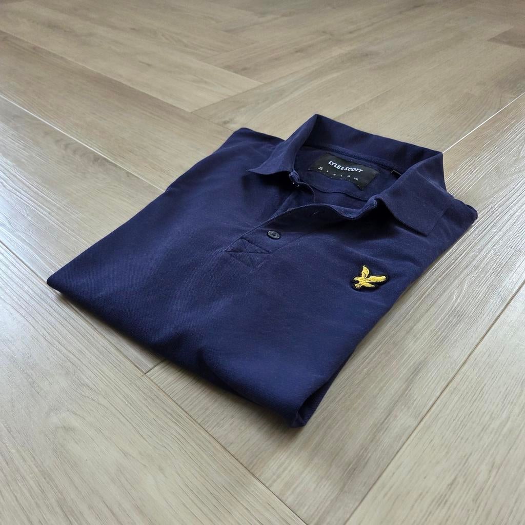 Lyle & Scott Donkerblauwe Polo Lange Mouw - Maat XS, Kleding | Heren, Polo's, Blauw, Ophalen of Verzenden, Lyle & Scott, Gedragen