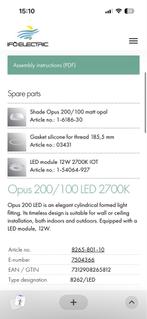 Ifo Electric Opus 200/100 LED Plafondlamp/Wandlamp, Huis en Inrichting, Lampen | Losse lampen, Ophalen of Verzenden, Zo goed als nieuw