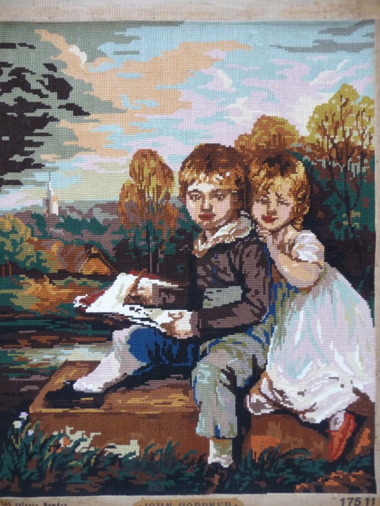 Borduurwerk "Bowden kinderen", Hobby en Vrije tijd, Borduren en Borduurmachines, Ophalen of Verzenden, Zo goed als nieuw, Handborduren