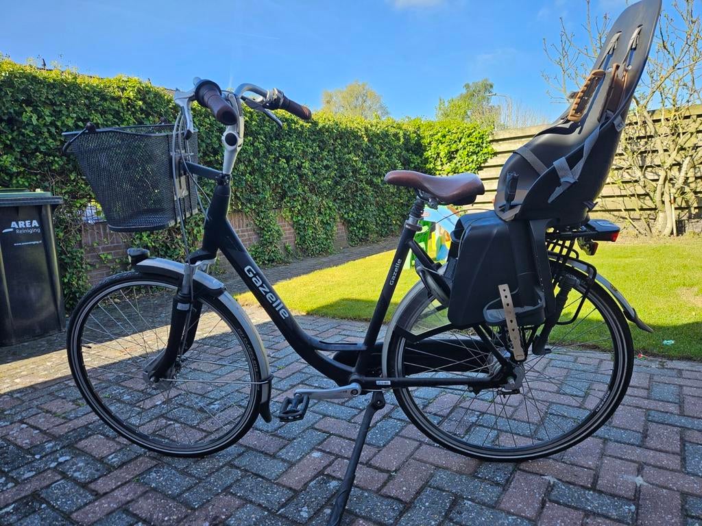 Gazelle fiets met kinderzitje en mand, Ophalen, Gebruikt, Gazelle, Versnellingen
