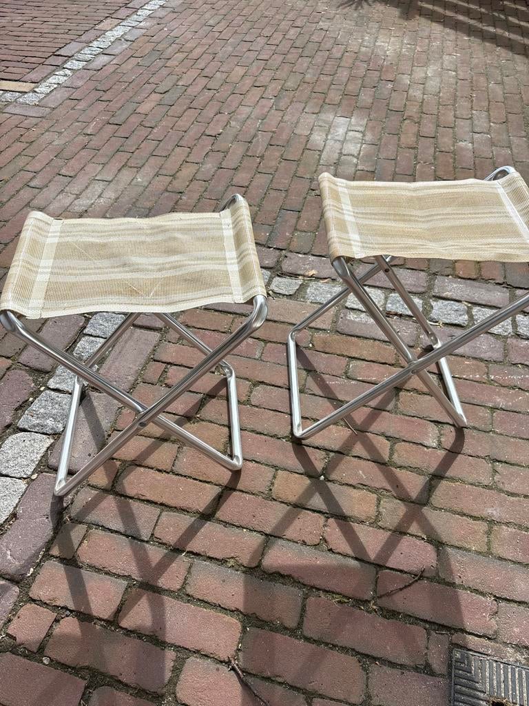 Set van 2 opvouwbare krukjes voor caravan/camping, Caravans en Kamperen, Kampeeraccessoires, Ophalen of Verzenden, Gebruikt
