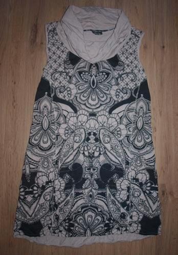 Street One Blauw Creme Jurk (40), Kleding | Dames, Jurken, Gedragen, Maat 38/40 (M), Blauw, Knielengte, Ophalen of Verzenden