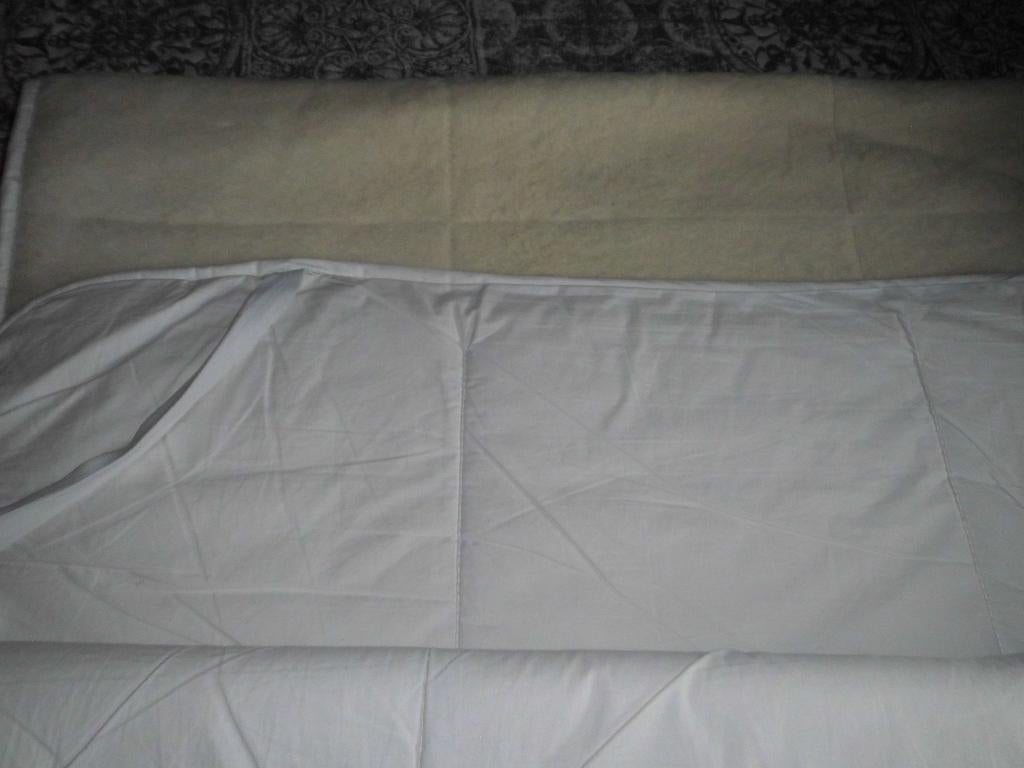 SCHEERWOLLEN 1 PERSOONS MATRAS TOPPER, Ophalen, Wit, Dekbedovertrek, Tweepersoons