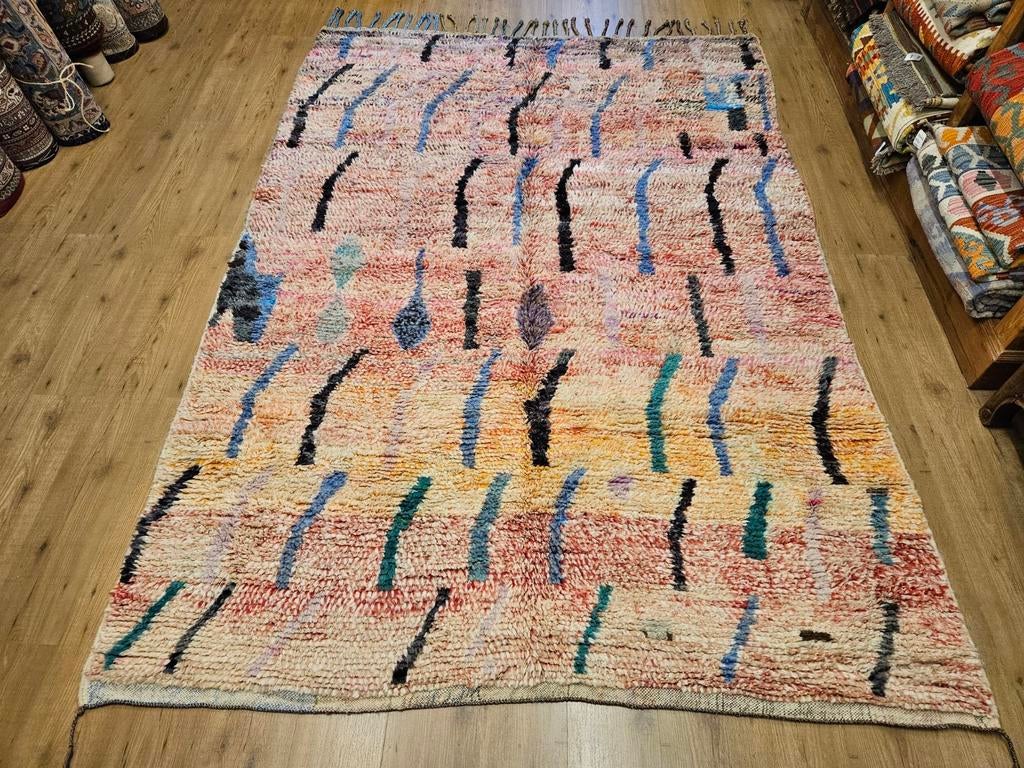 Handgeknoopt oosters tapijt berber Beni Mrirt 290x198, Info@SlatsAntiek.nl, Groen, Vof Slats Antiek, Ophalen of Verzenden