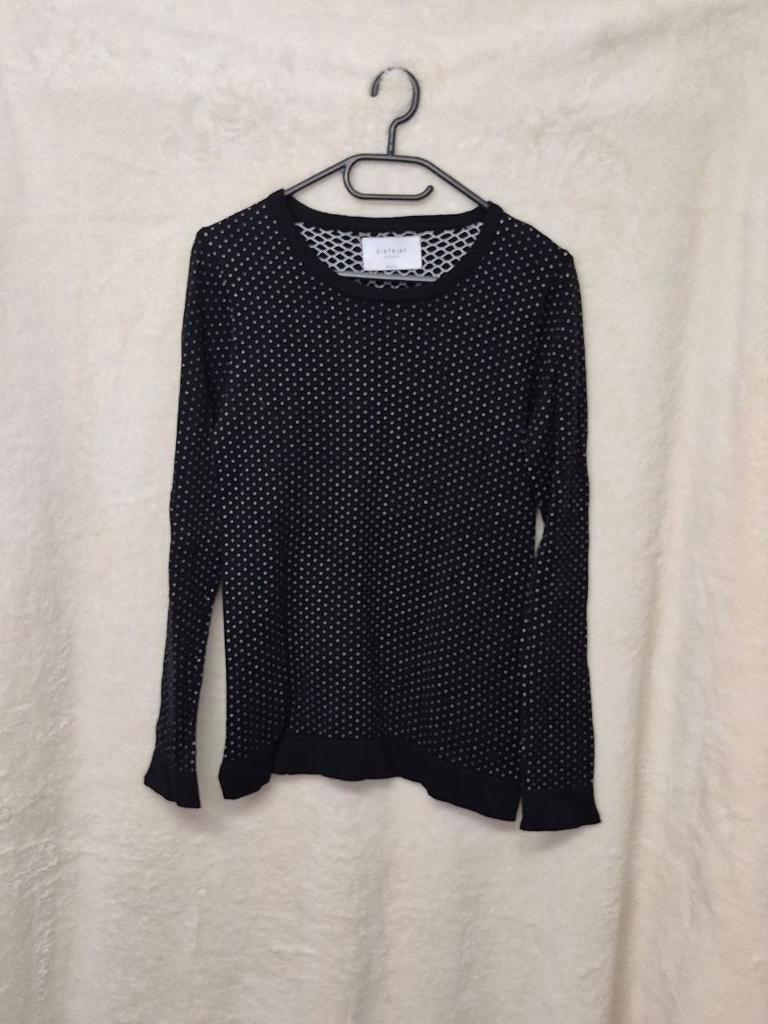 DISTRIKT NORREBRO trui zwart met witte stippen, maat S, Zwart, Ophalen of Verzenden, Zo goed als nieuw, Maat 36 (S)