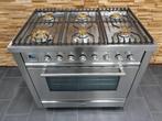Luxe Boretti Fornuis 90cm rvs + rvs  1 grote oven 6 pits, Niet ingevuld, 60 cm of meer, Niet ingevuld, Ophalen of Verzenden