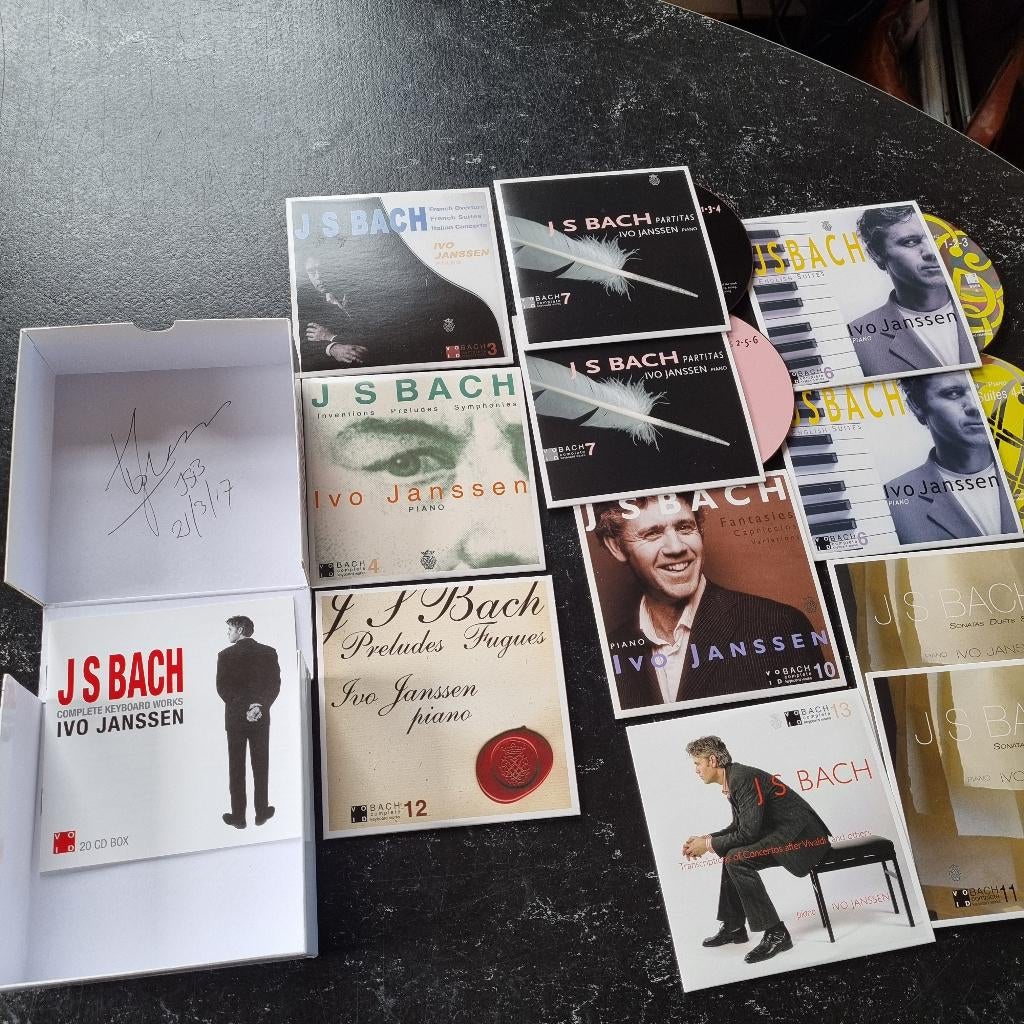 Ivo Janssen, J S Bach complete keybords works gesigneerd, Gebruikt, Boxset, Overige typen, Ophalen of Verzenden